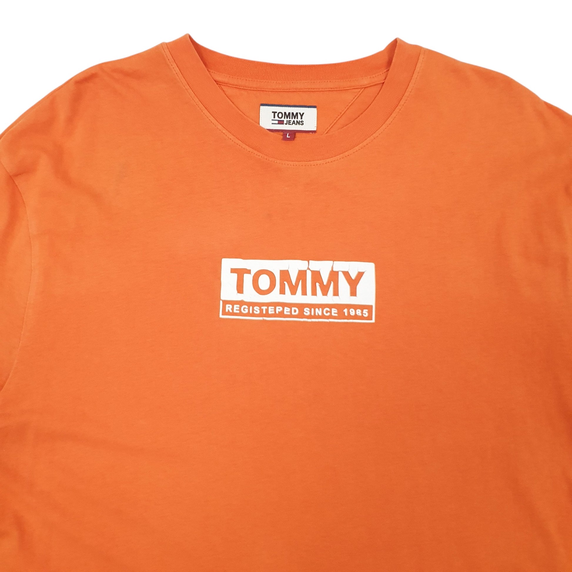 Mens Orange Tommy Hilfiger  Short Sleeve T Shirt