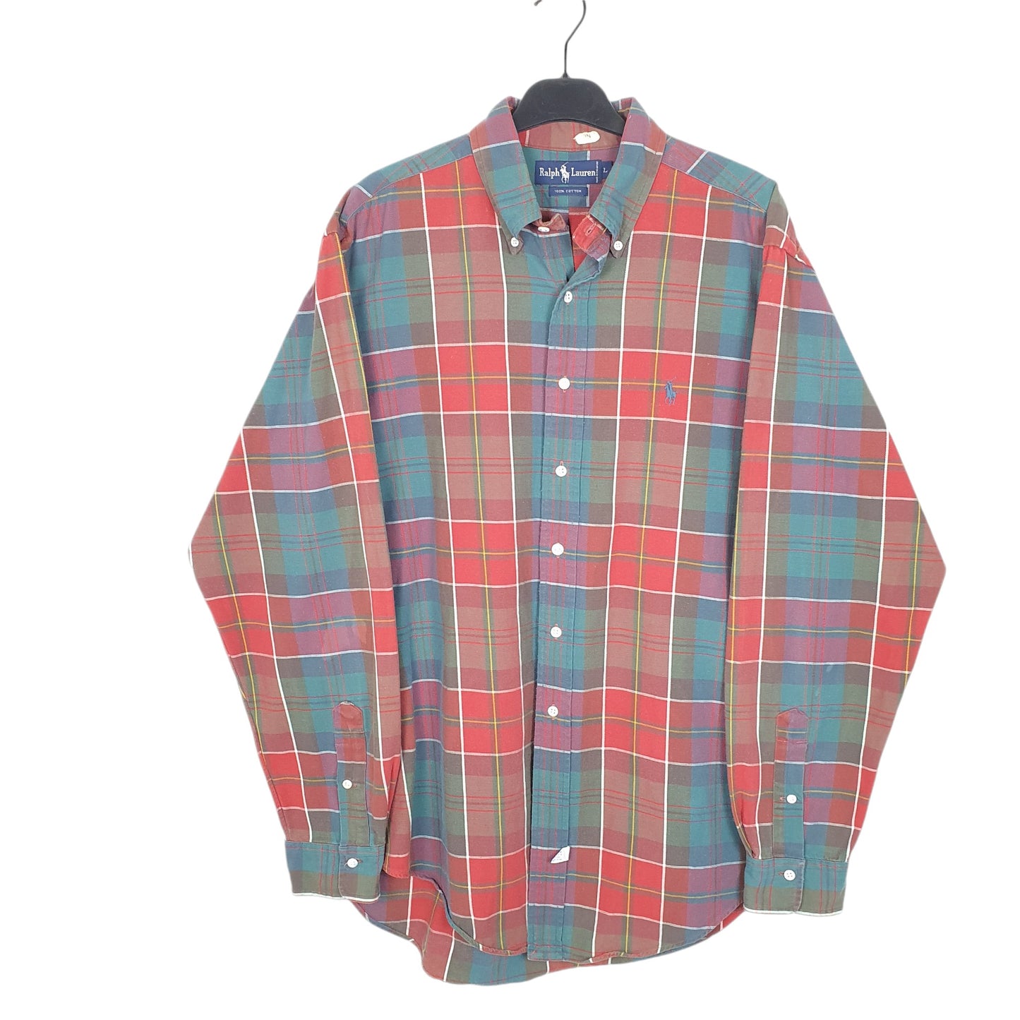 Mens Red Ralph Lauren Vintage Tartan Long Sleeve Shirt