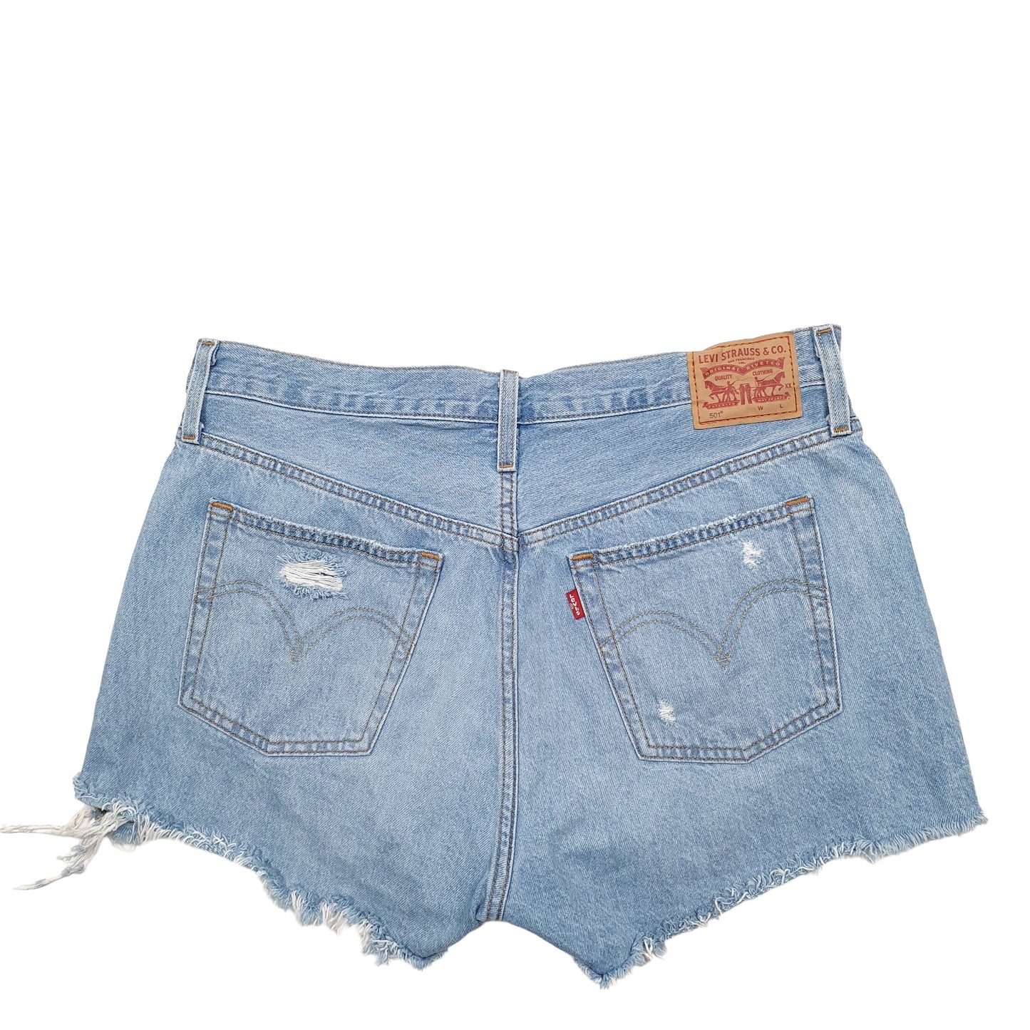 Womens Blue Levis 501 Jorts Denim Shorts
