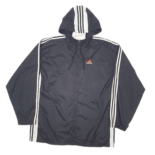 Mens Black Adidas Vintage 90s Crewneck Coat