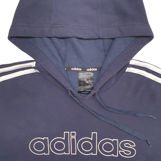 Mens Navy Adidas Spellout Hoodie Jumper