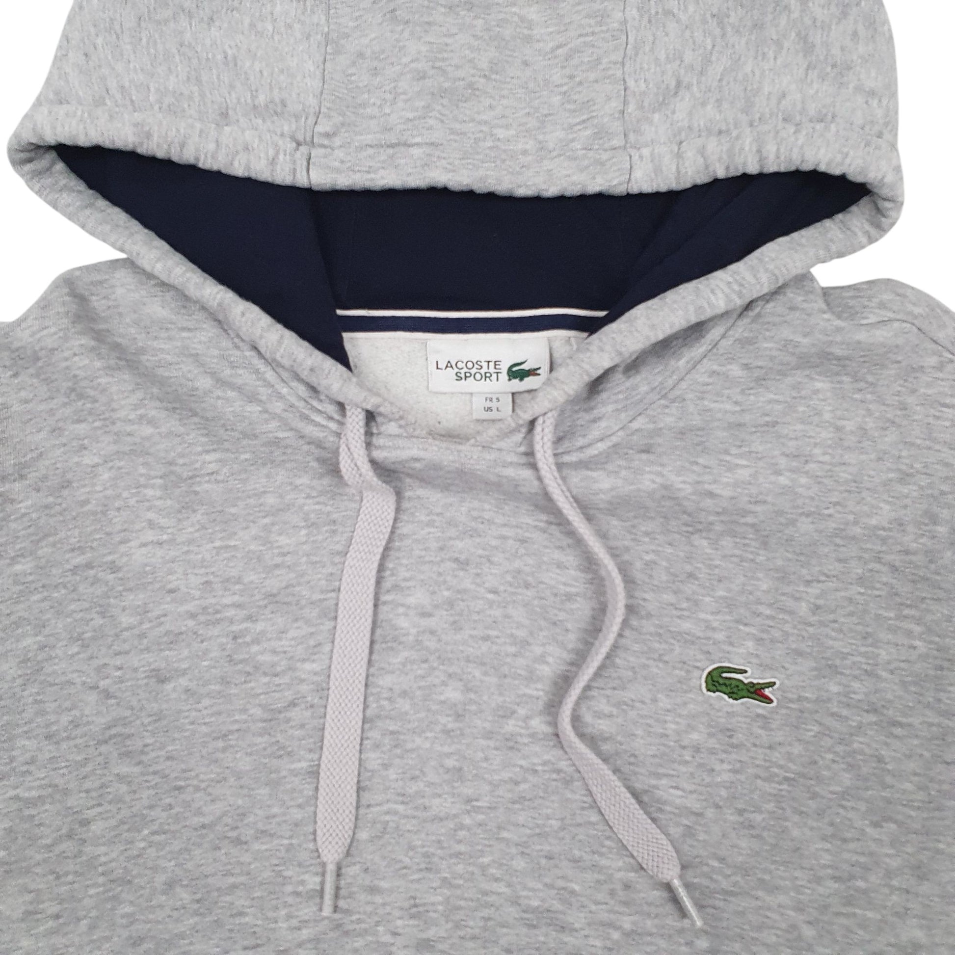 Mens Grey Lacoste Sport Hoodie Jumper