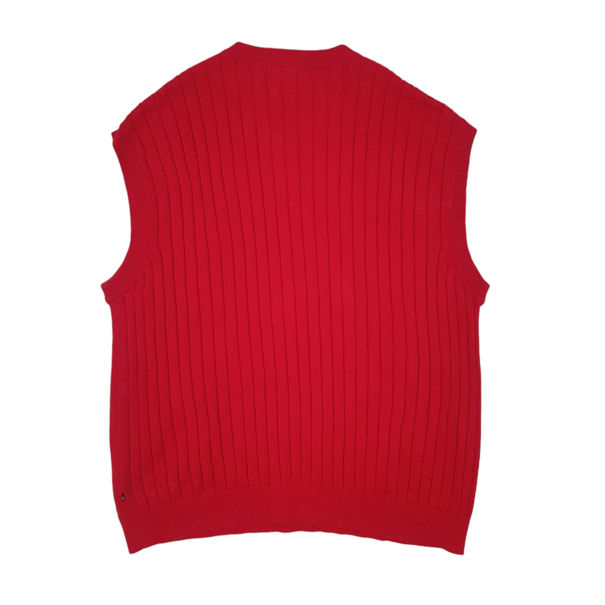 Mens Red Nautica Vest Knitwear Tank Top Jumper