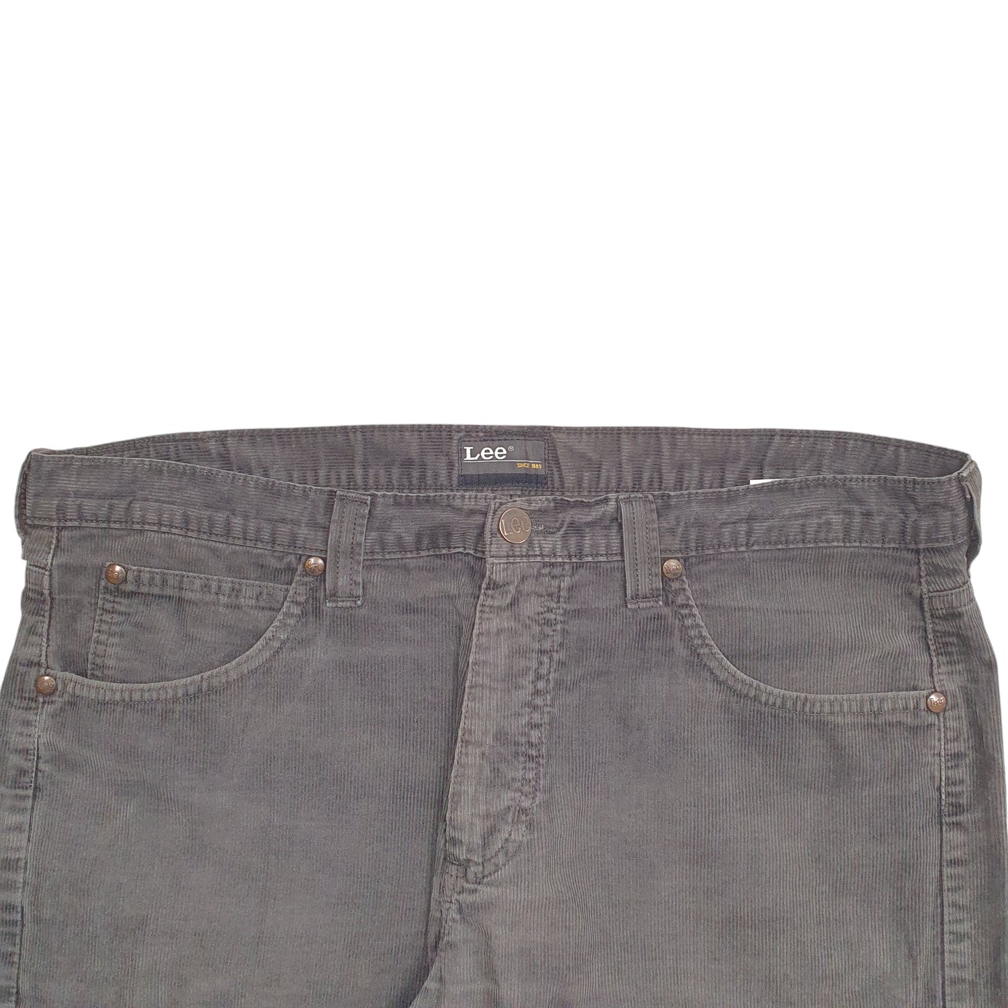 Mens Grey Lee  Corduroy Trousers
