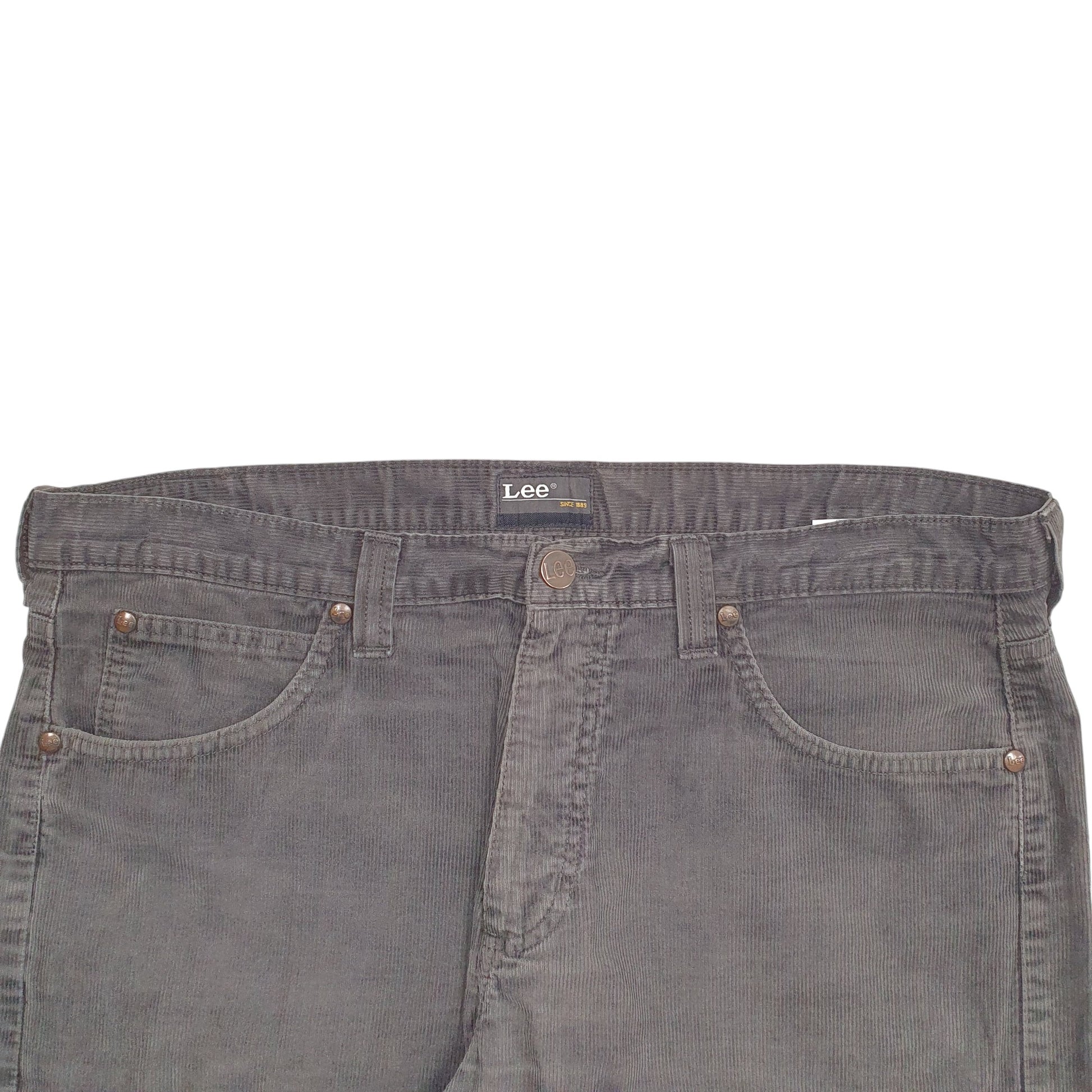 Mens Grey Lee  Corduroy Trousers