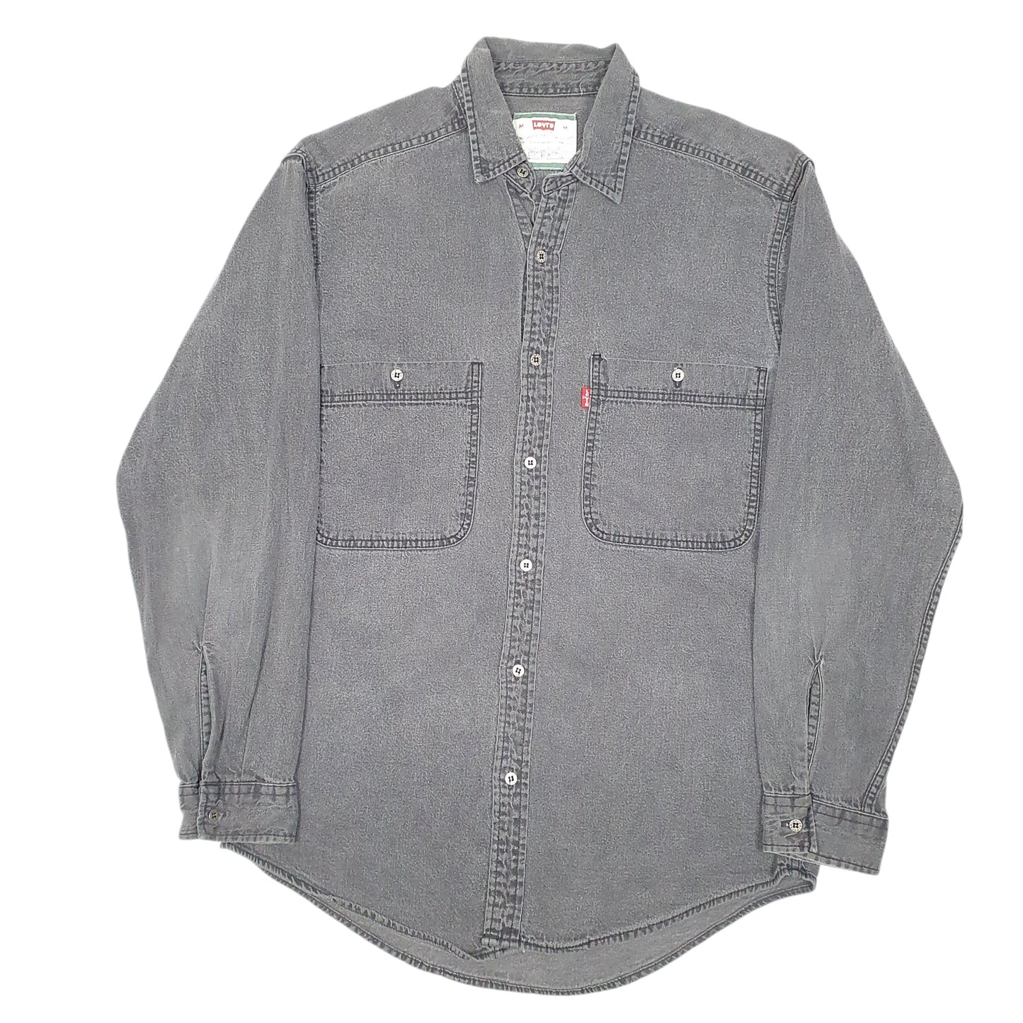 Mens Grey Levis Vintage Chamray Overshirt Shacket Long Sleeve Shirt