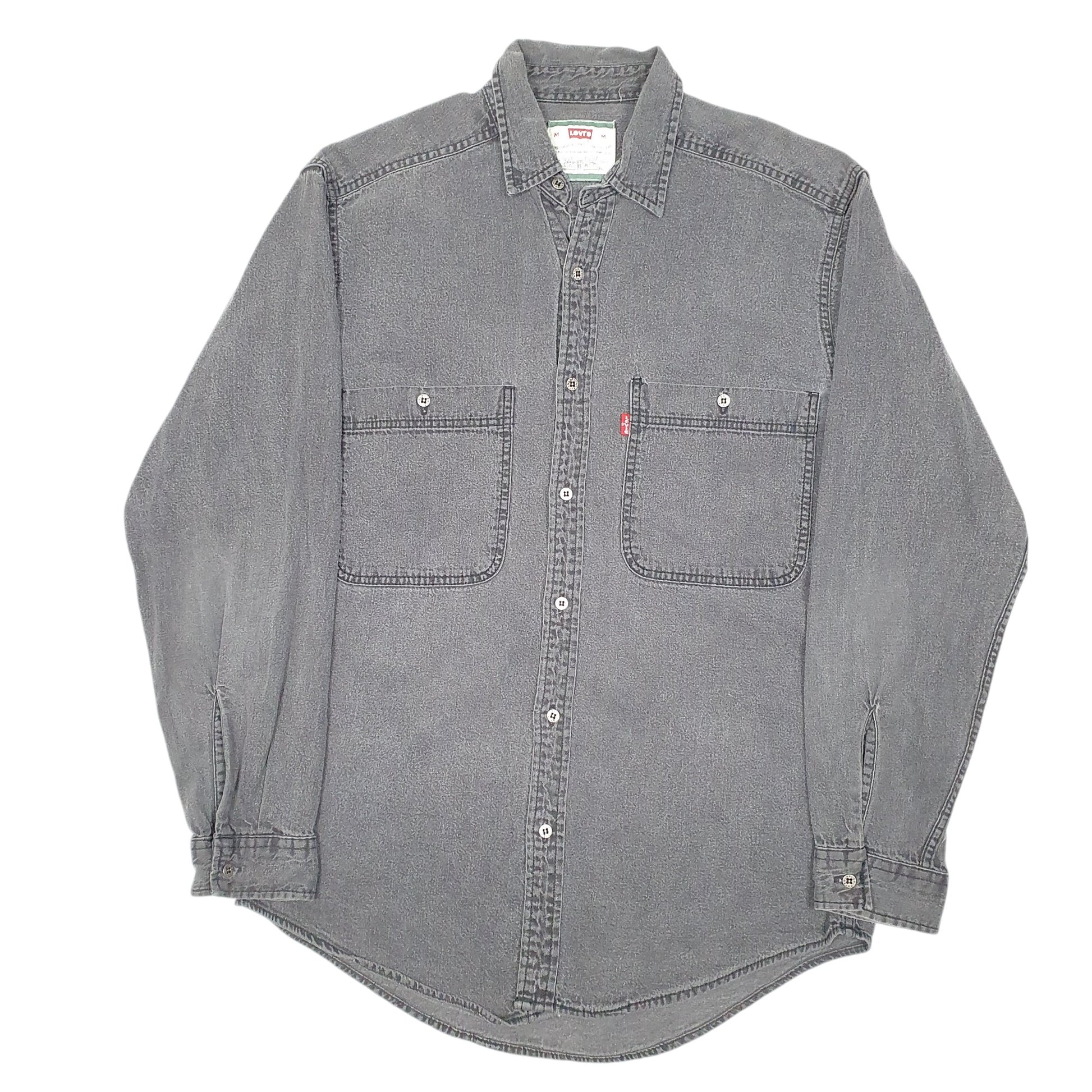 Mens Grey Levis Vintage Chamray Overshirt Shacket Long Sleeve Shirt