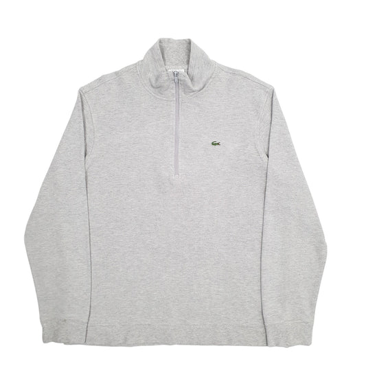 Mens Grey Lacoste  Quarter Zip Jumper
