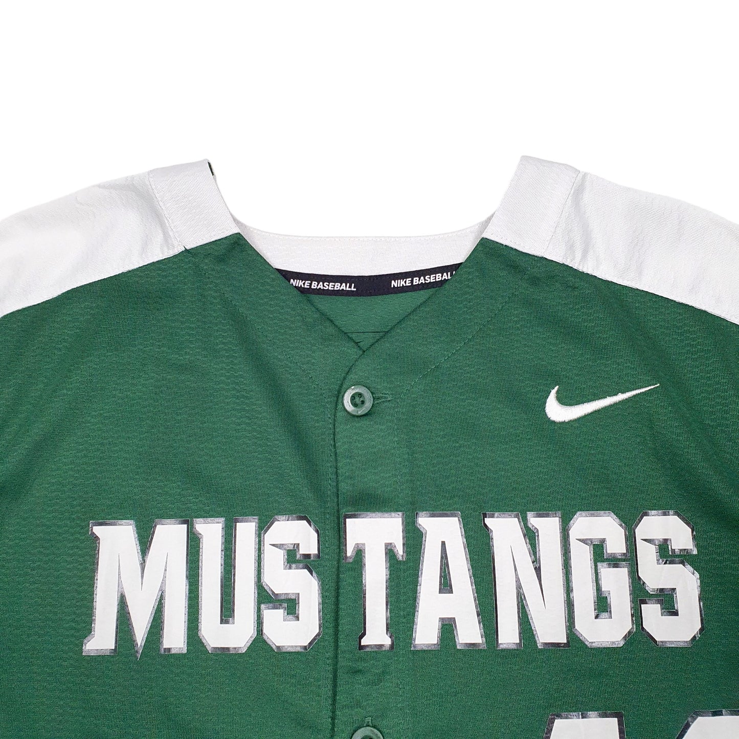Mens Green Nike MLB Baseball Jersey Mustangs Short Sleeve T Shirt