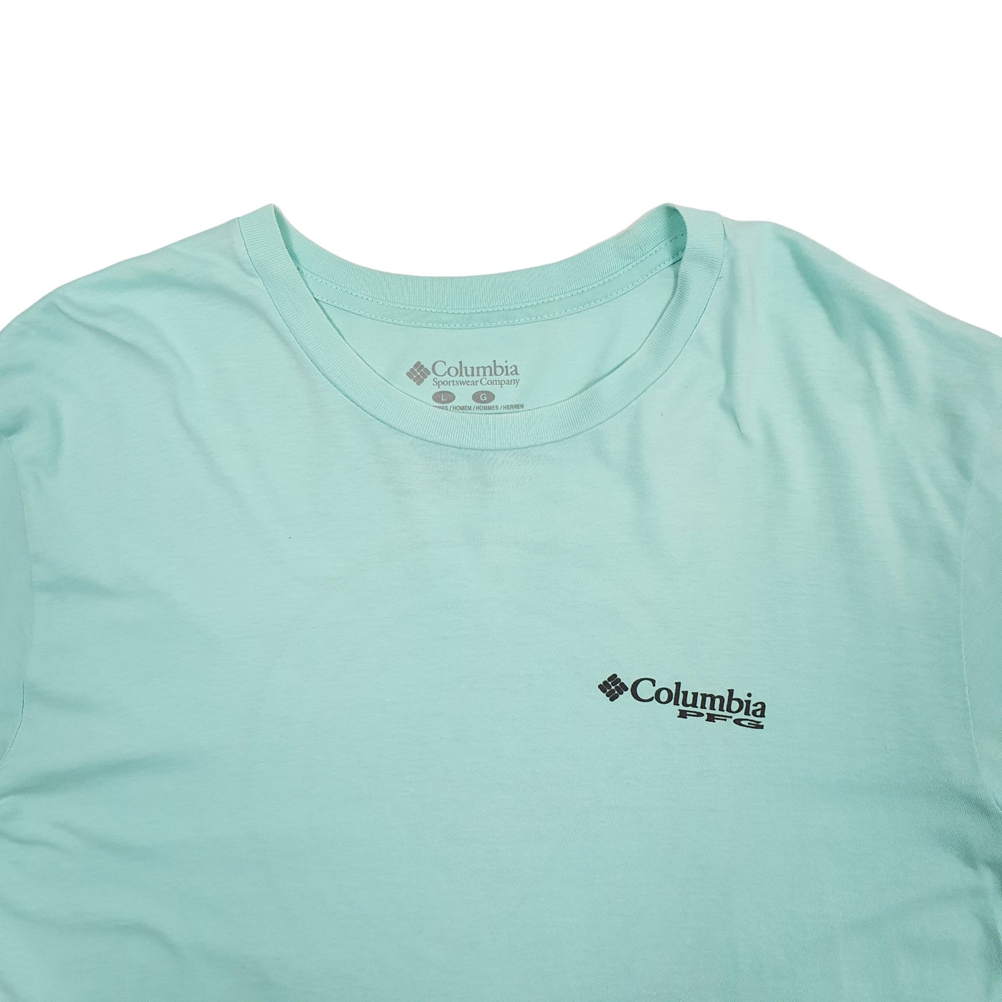 Mens Blue Columbia Sportswear PFG Fishing Short Sleeve T Shirt