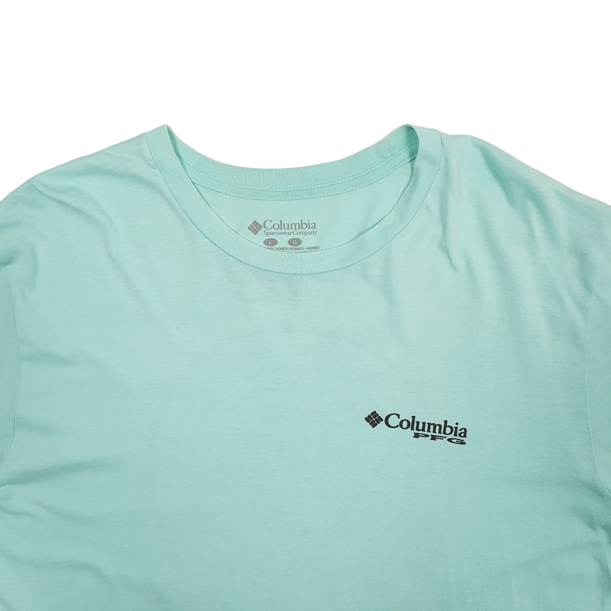 Mens Blue Columbia Sportswear PFG Fishing Short Sleeve T Shirt