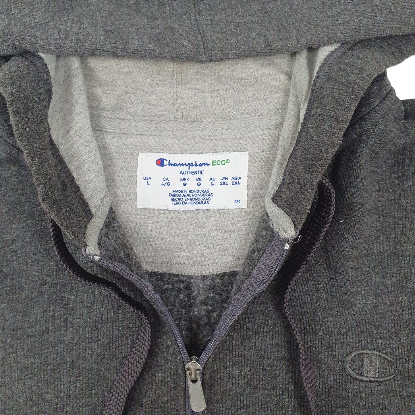 Mens Grey Champion  Full Zip Jumper