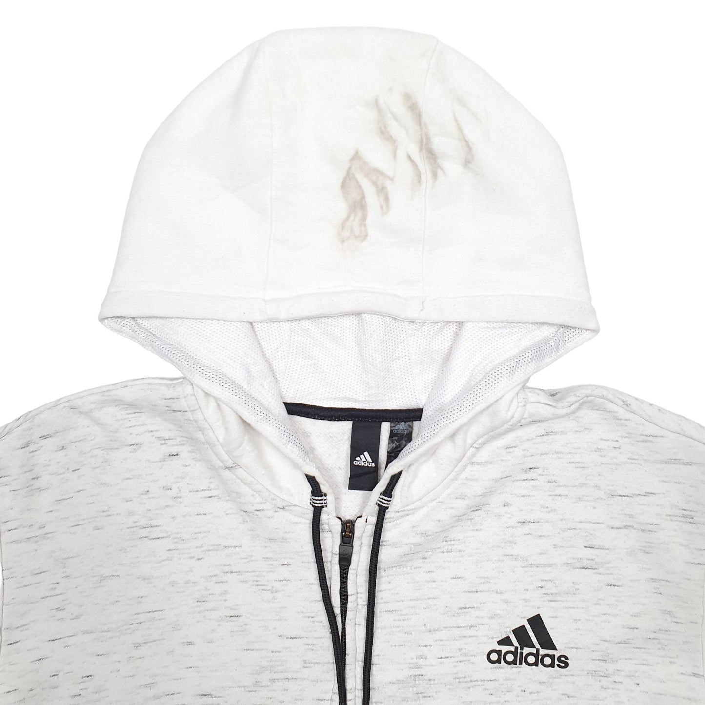 Mens White Adidas  Full Zip Jumper