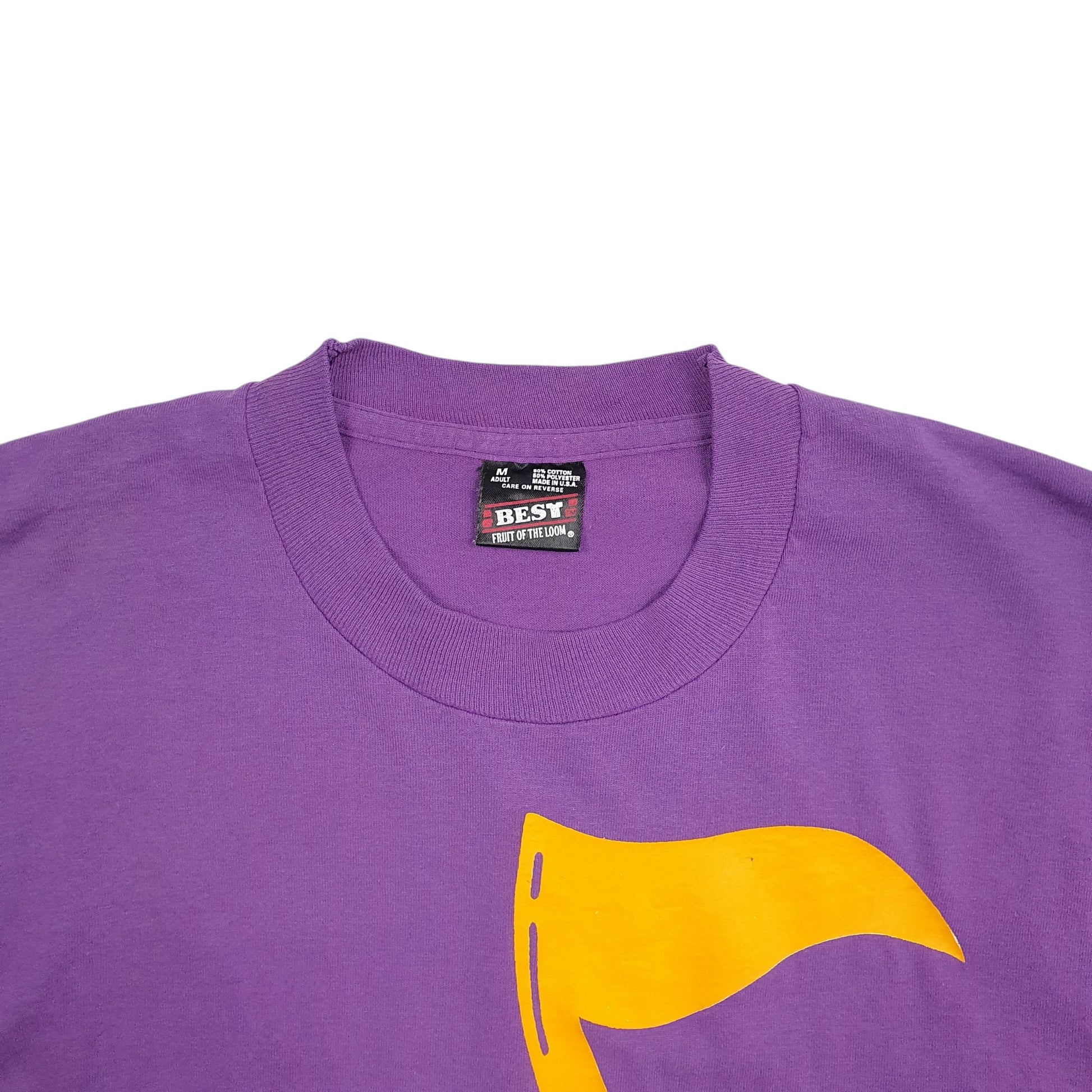 Mens Purple Fruit Of The Loom Single Stitch Vintage 90s Summer Music Academy Short Sleeve T Shirt