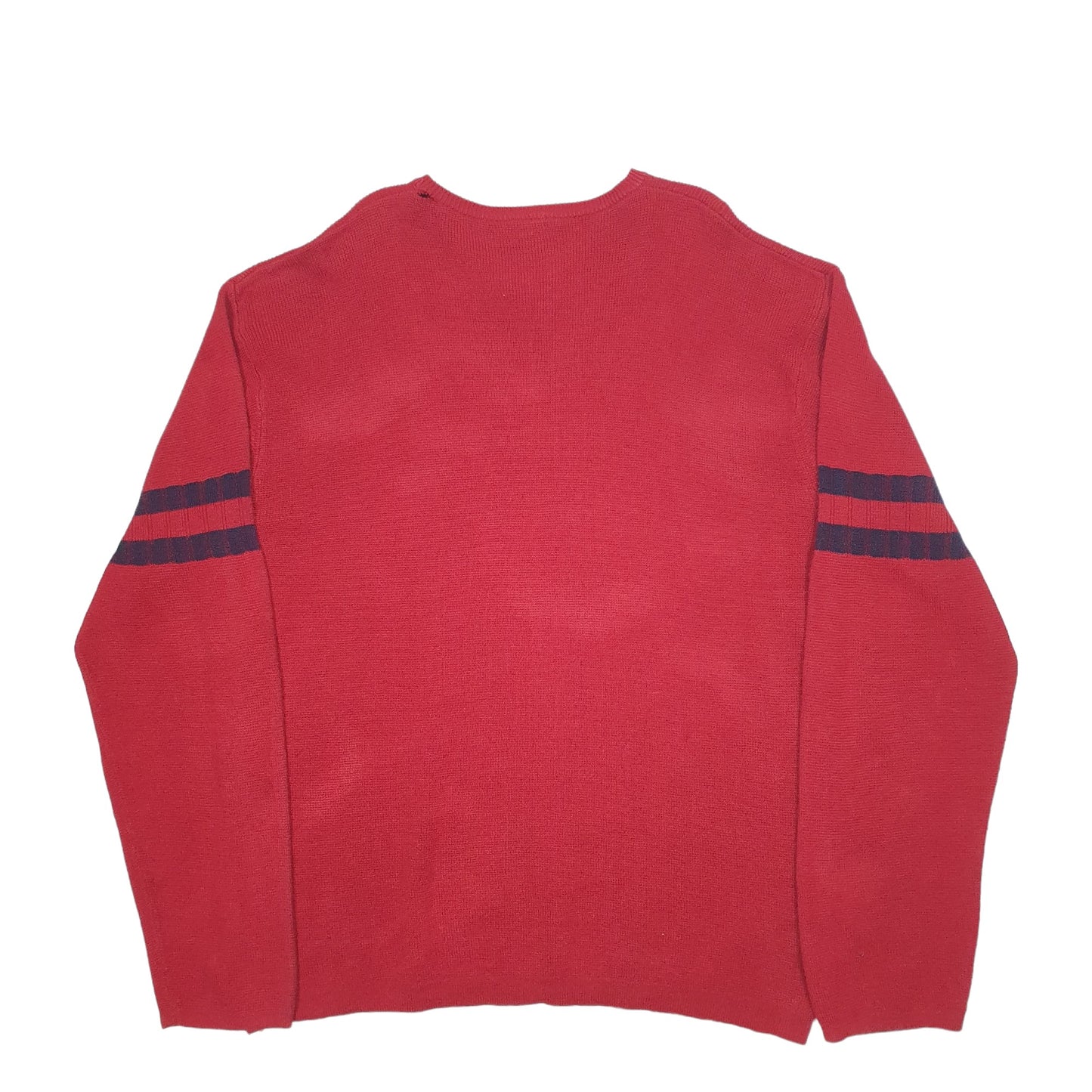 Mens Red Nautica Knit Crewneck Jumper