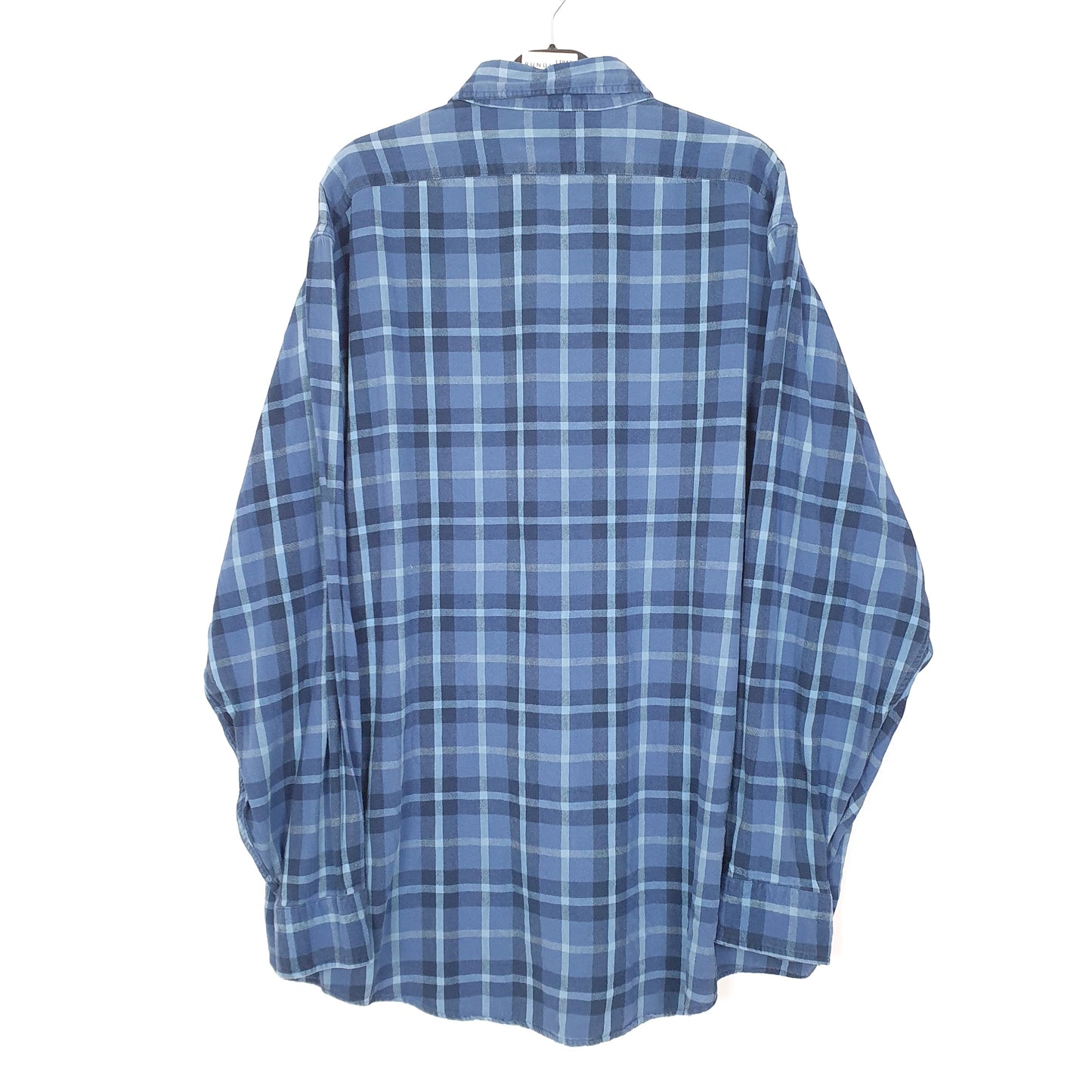 Mens Navy L.L.Bean Northwood Vintage 1990s Flannel Overshirt Long Sleeve Shirt