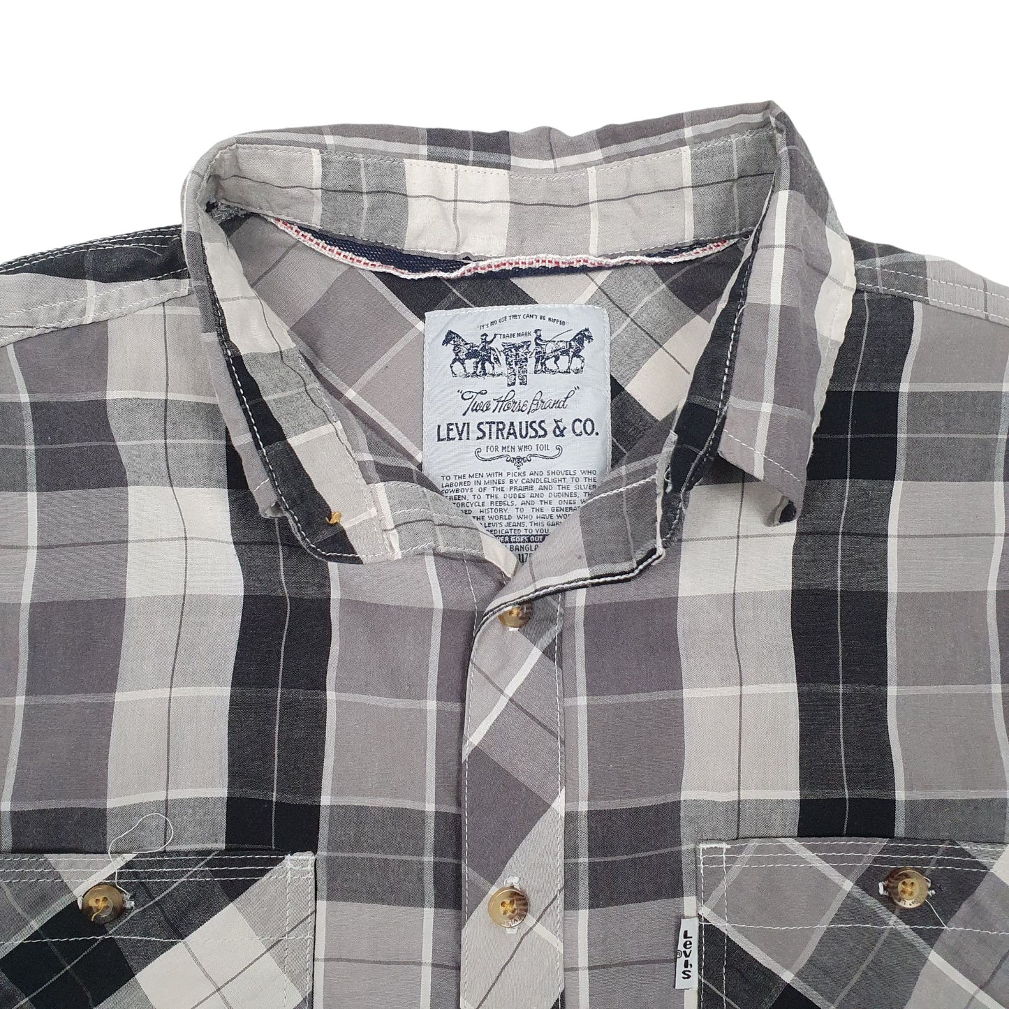 Mens Grey Levis  Long Sleeve Shirt