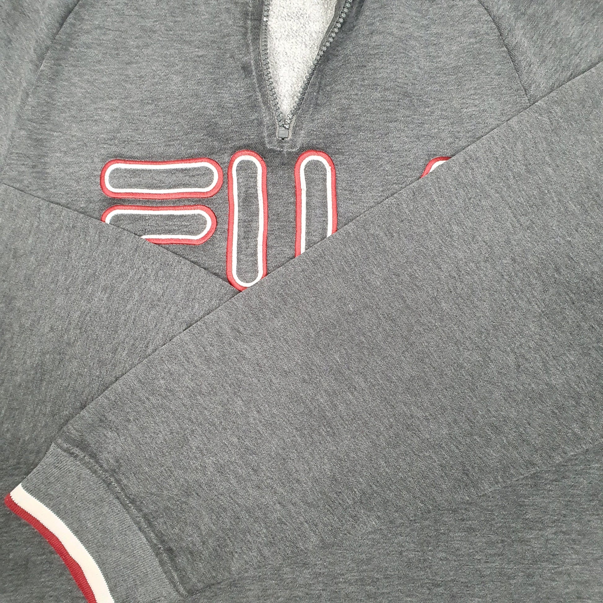 Mens Grey Fila  Quarter Zip Jumper