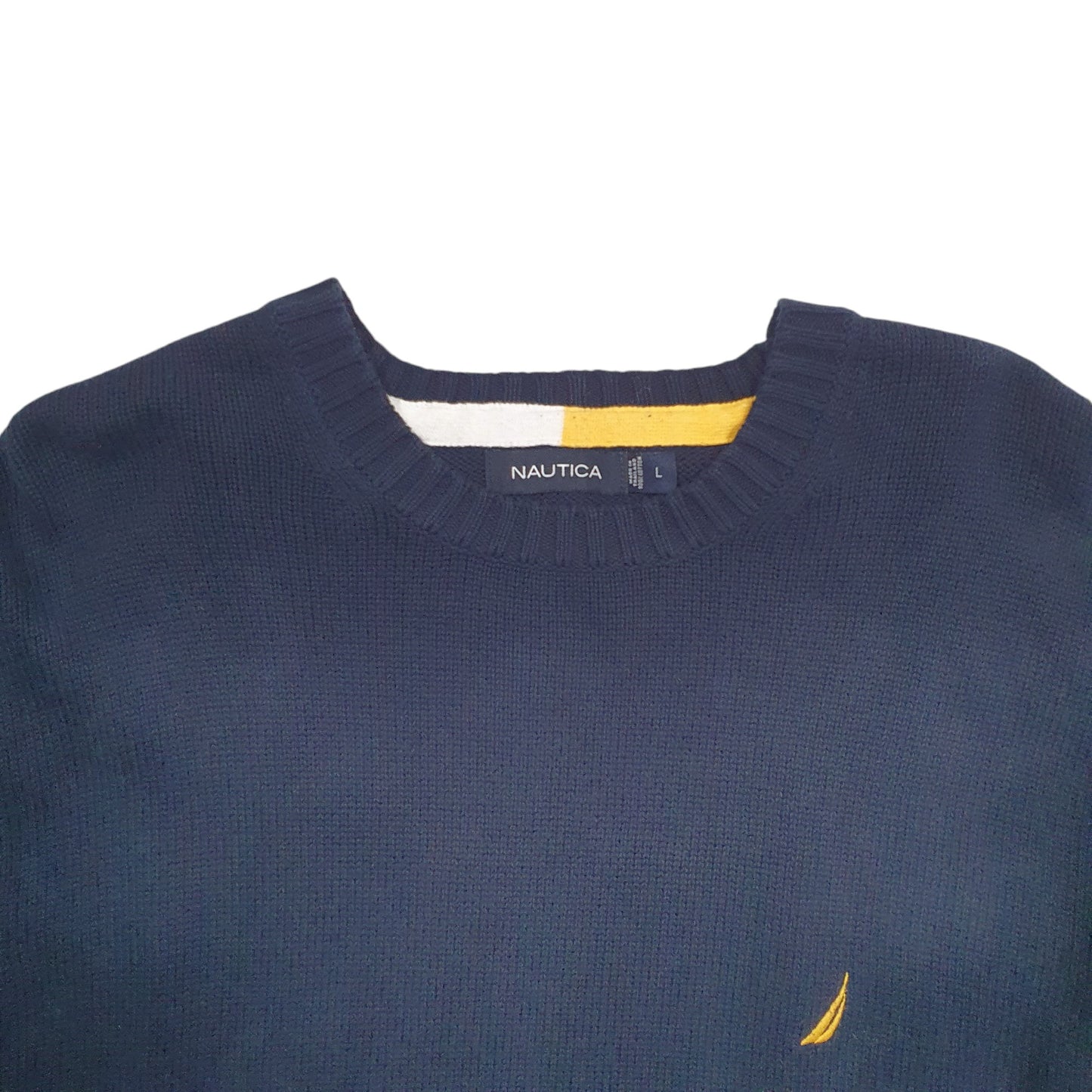 Mens Navy Nautica Knit Crewneck Jumper