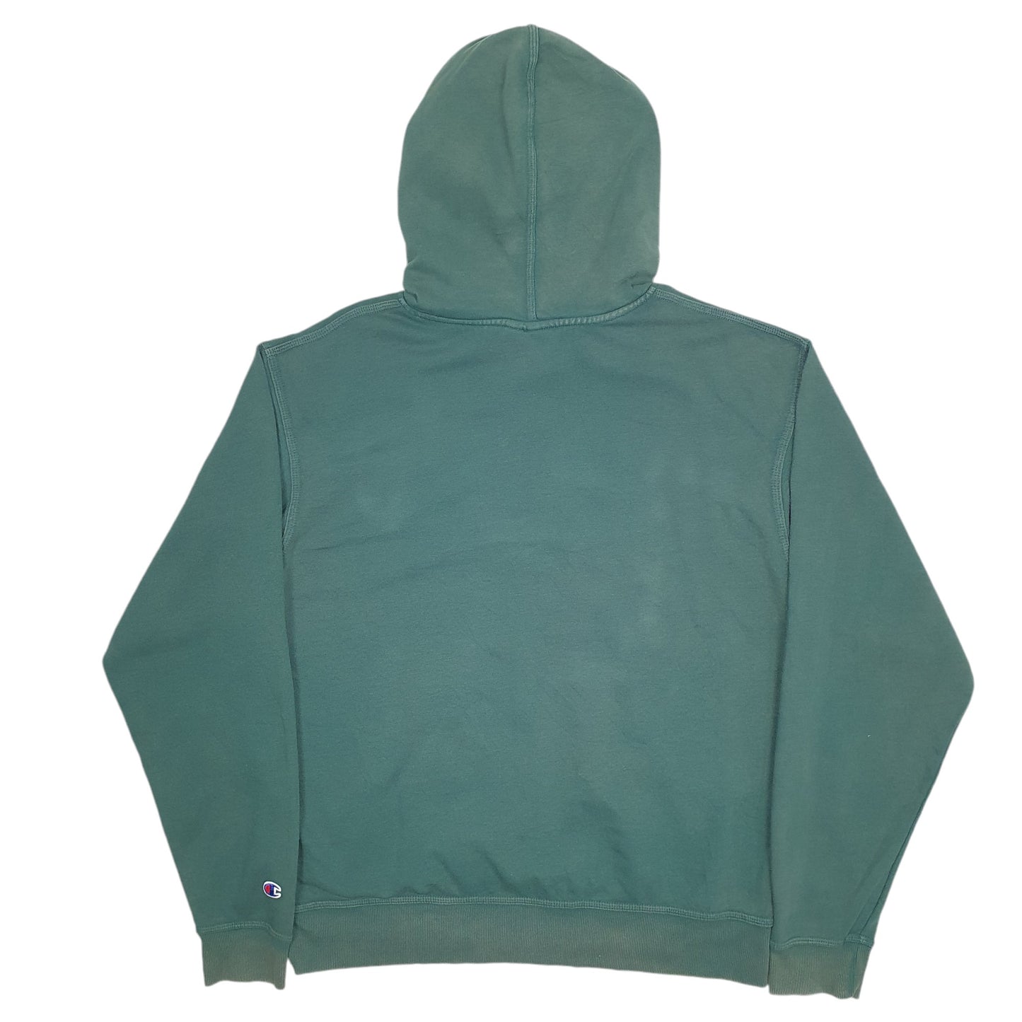 Mens Green Champion Spellout Hoodie Jumper