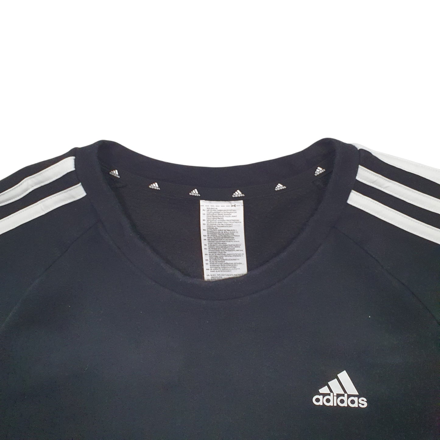 Womens Black Adidas  Crewneck Jumper
