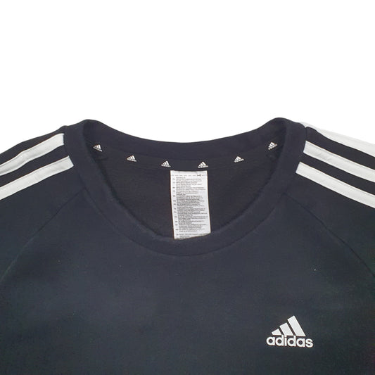Womens Black Adidas  Crewneck Jumper