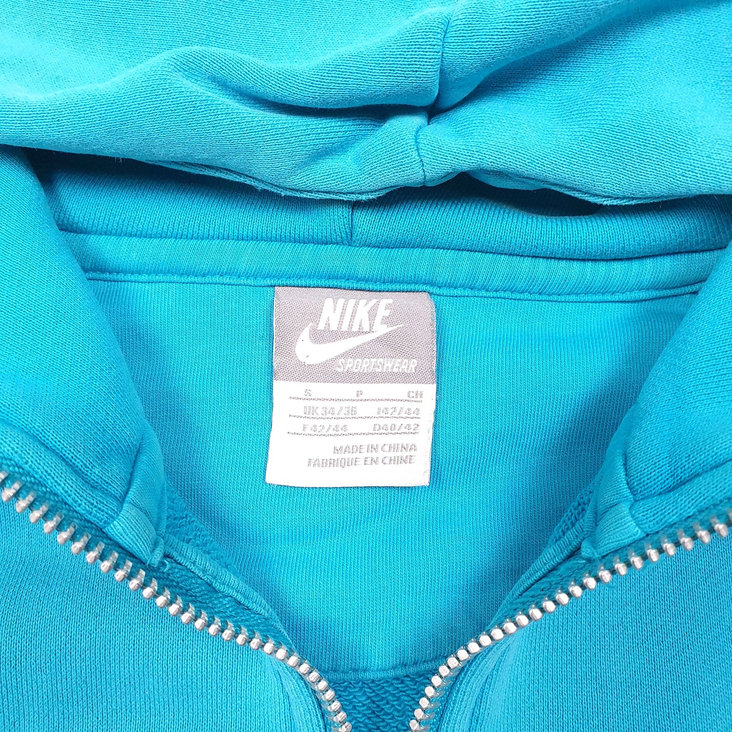 Mens Turquoise Nike Half Zip Hoodie Jumper