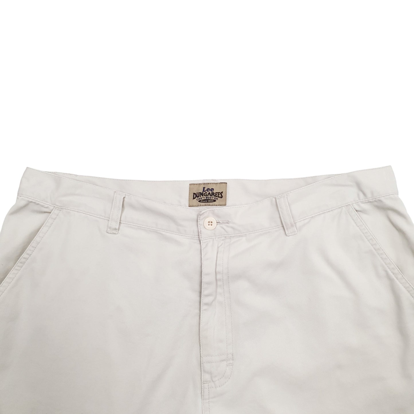 Mens Cream Lee Dungarees Chino Shorts