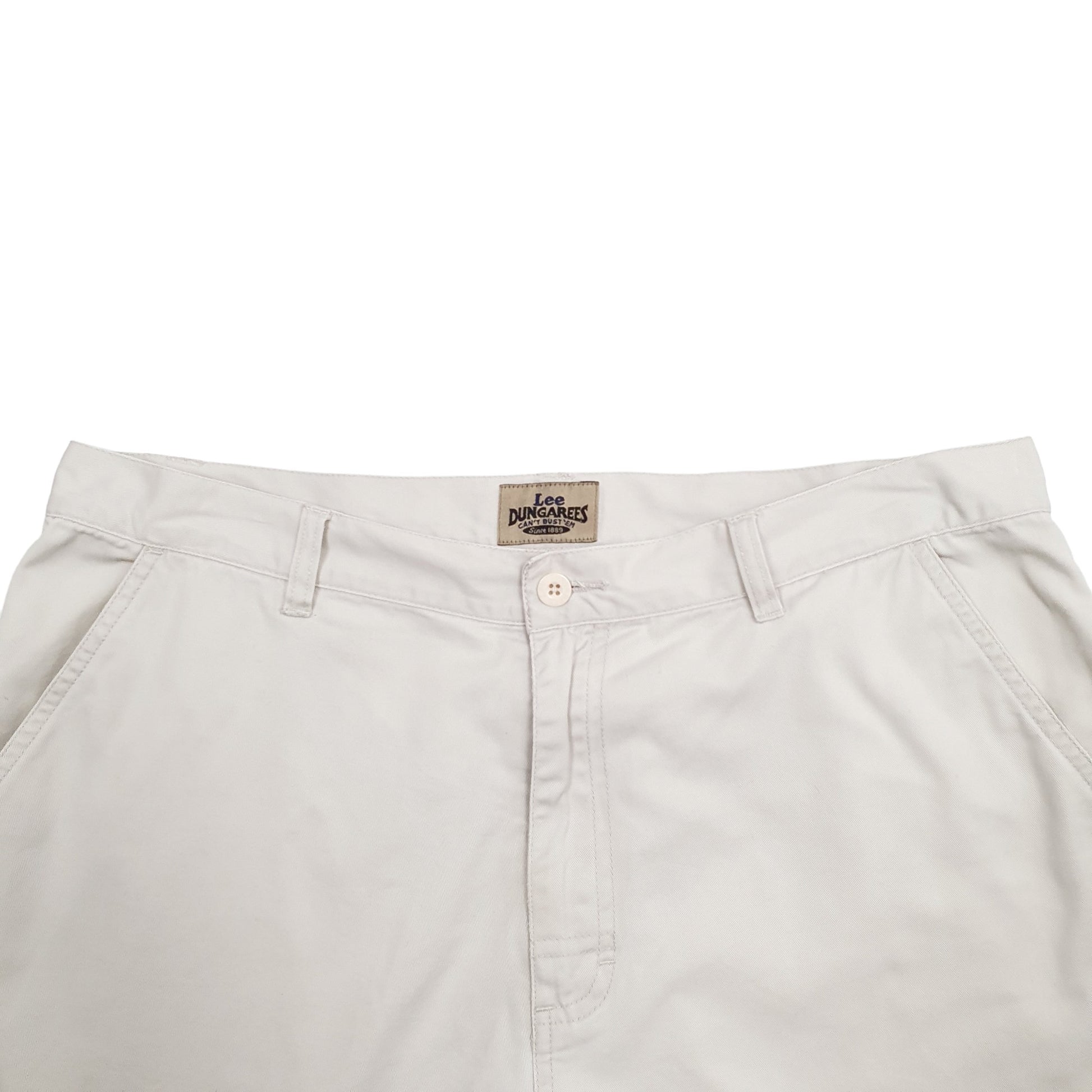 Mens Cream Lee Dungarees Chino Shorts