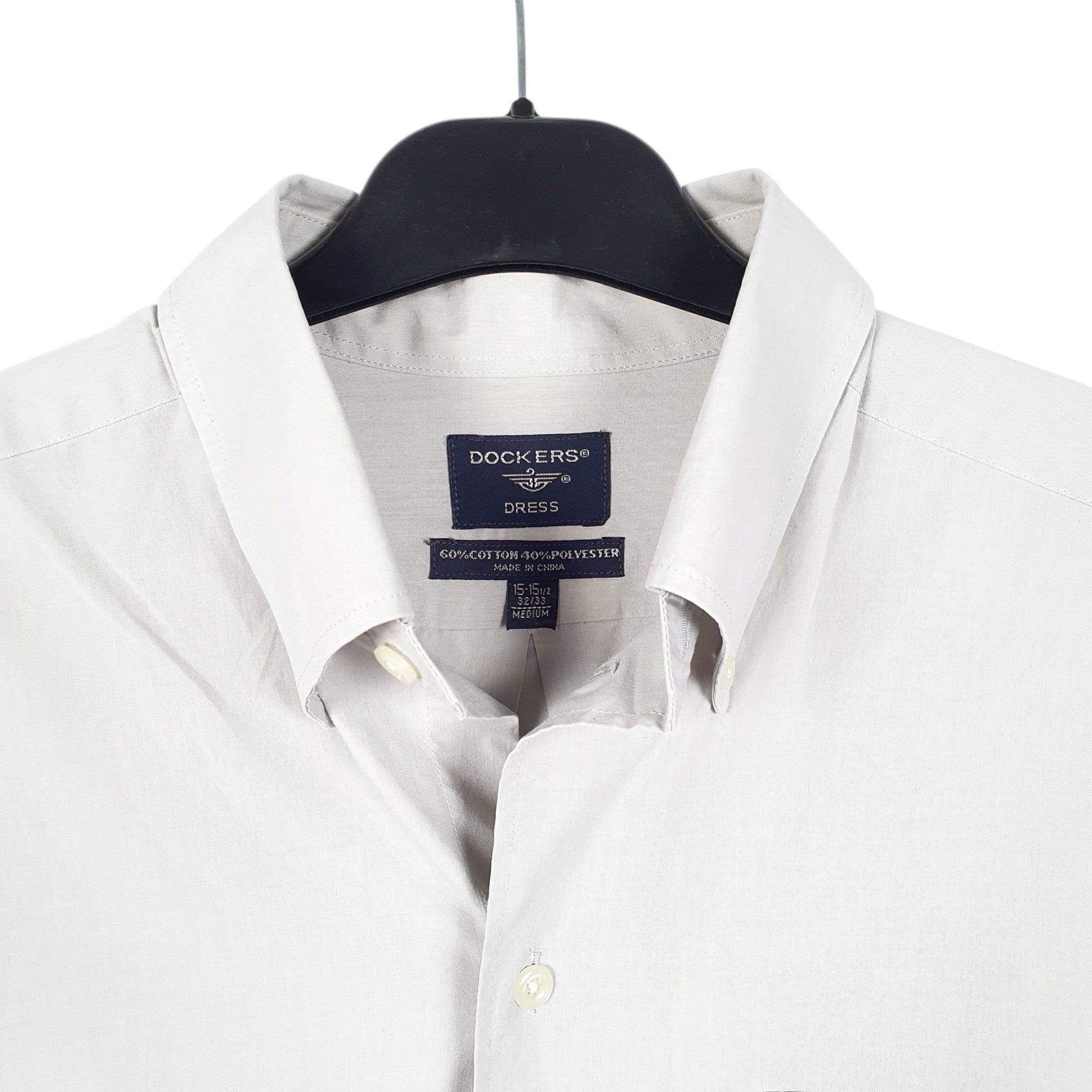 Mens Grey Dockers Dress Long Sleeve Shirt