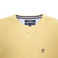 Mens Yellow Tommy Hilfiger Knit Crest 2000's Vintage Crewneck Jumper