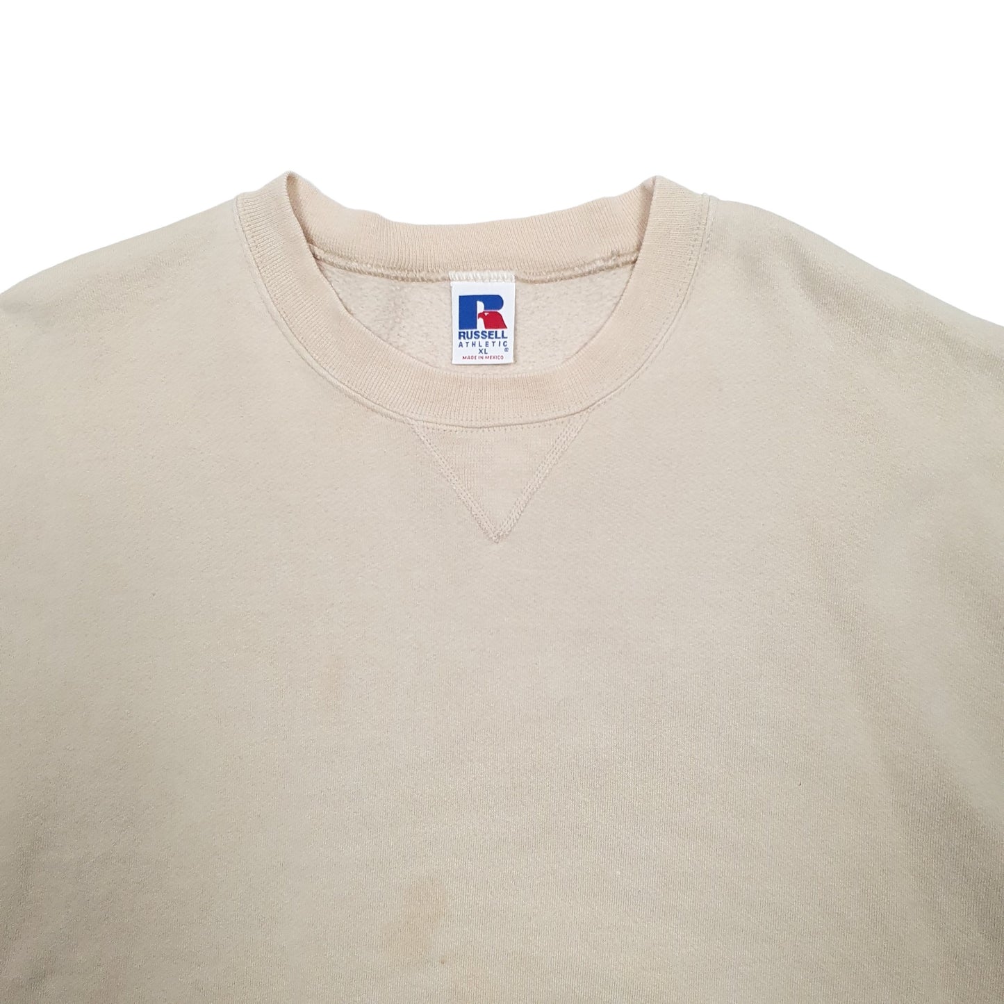 Mens Cream Russell Athletic  Crewneck Jumper