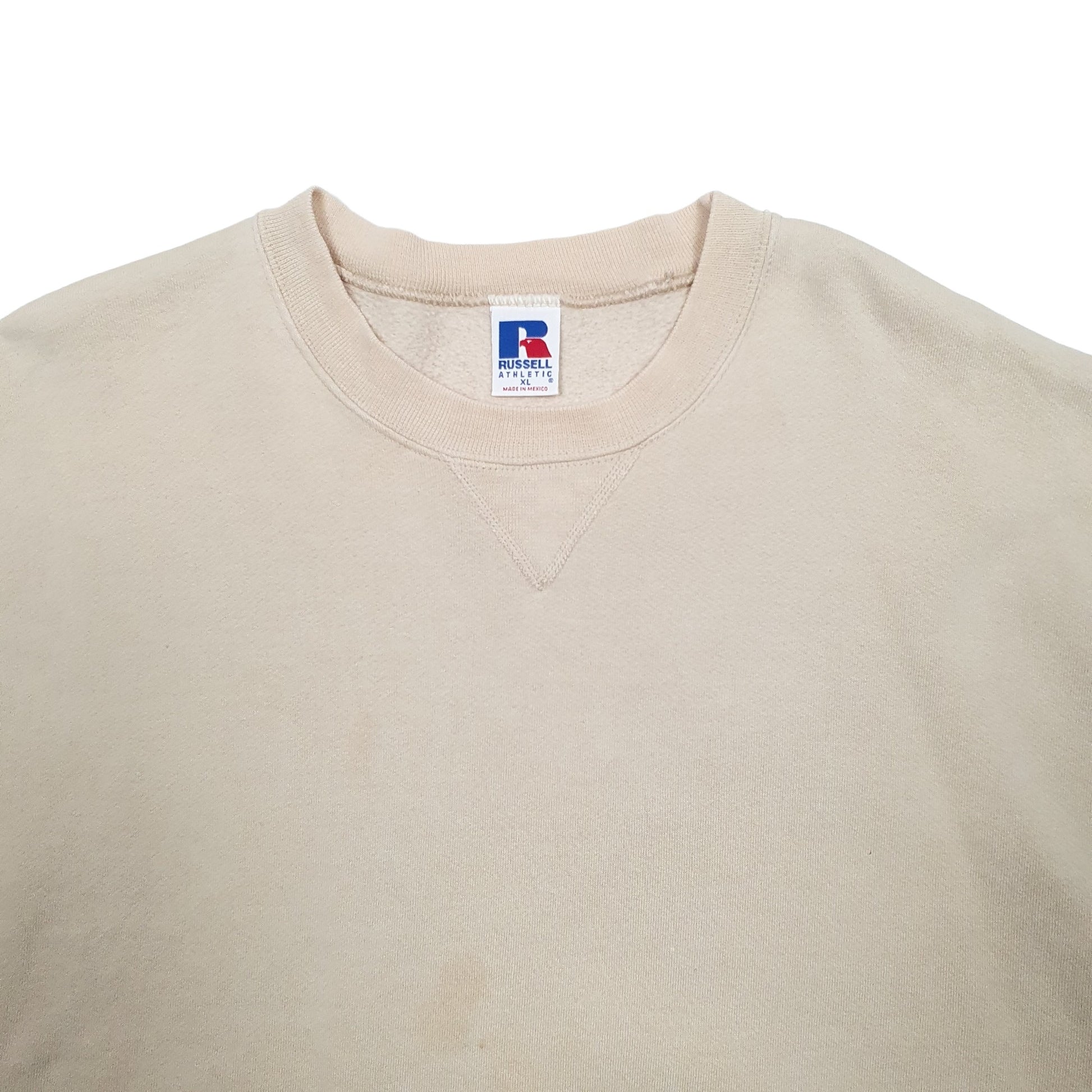 Mens Cream Russell Athletic  Crewneck Jumper
