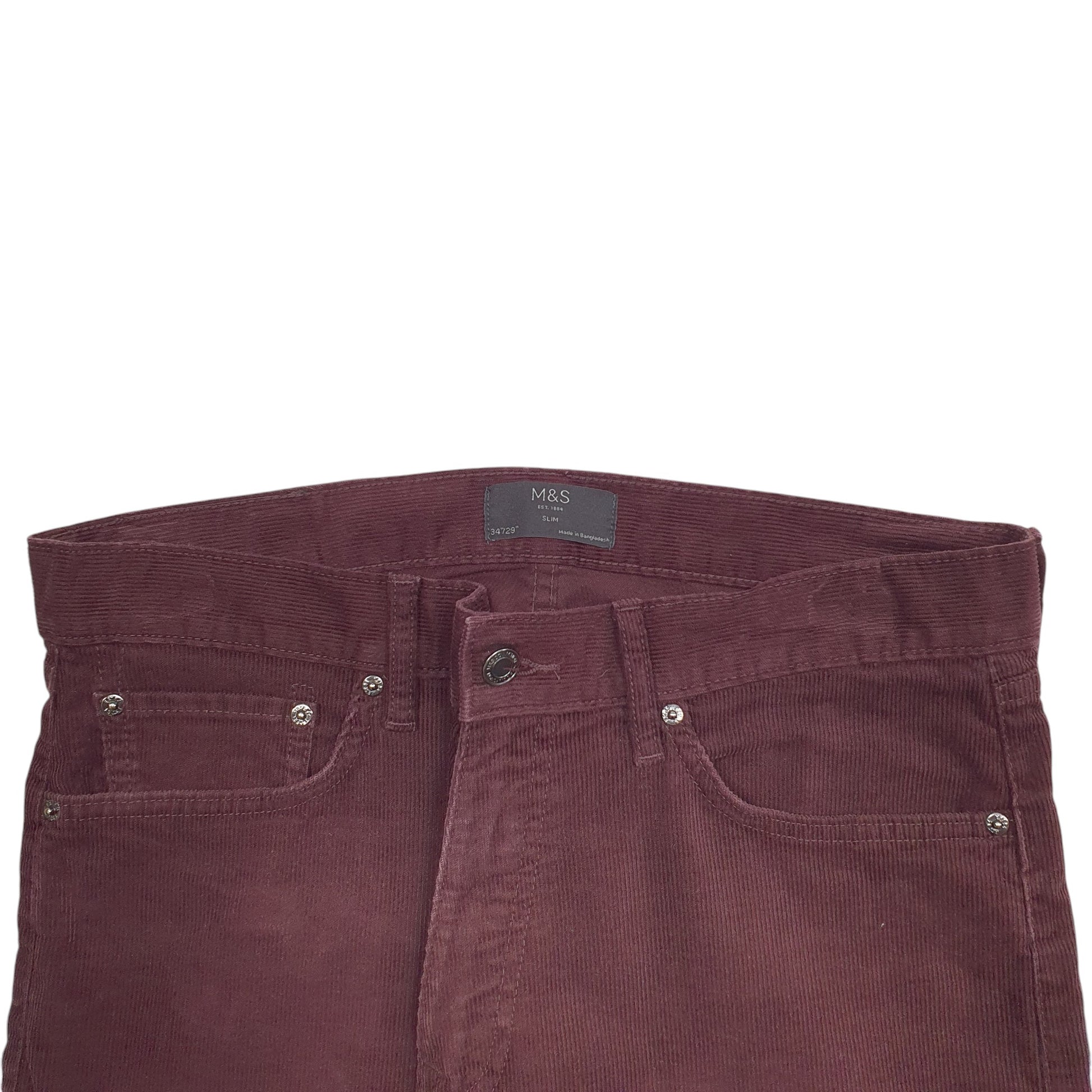Mens Burgundy M&S  Corduroy Trousers
