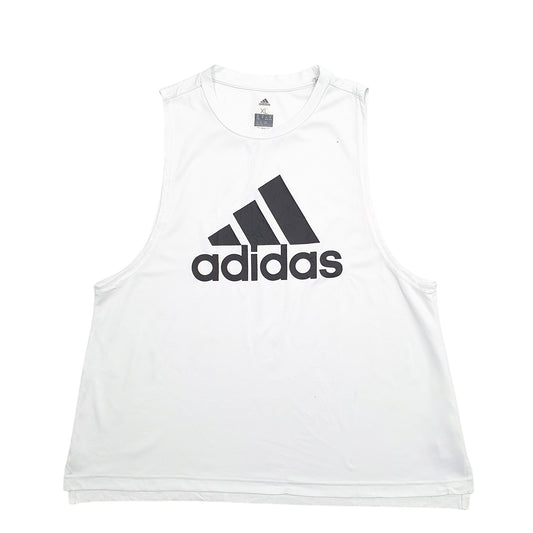 Womens White Adidas  Short Sleeve T Shirt