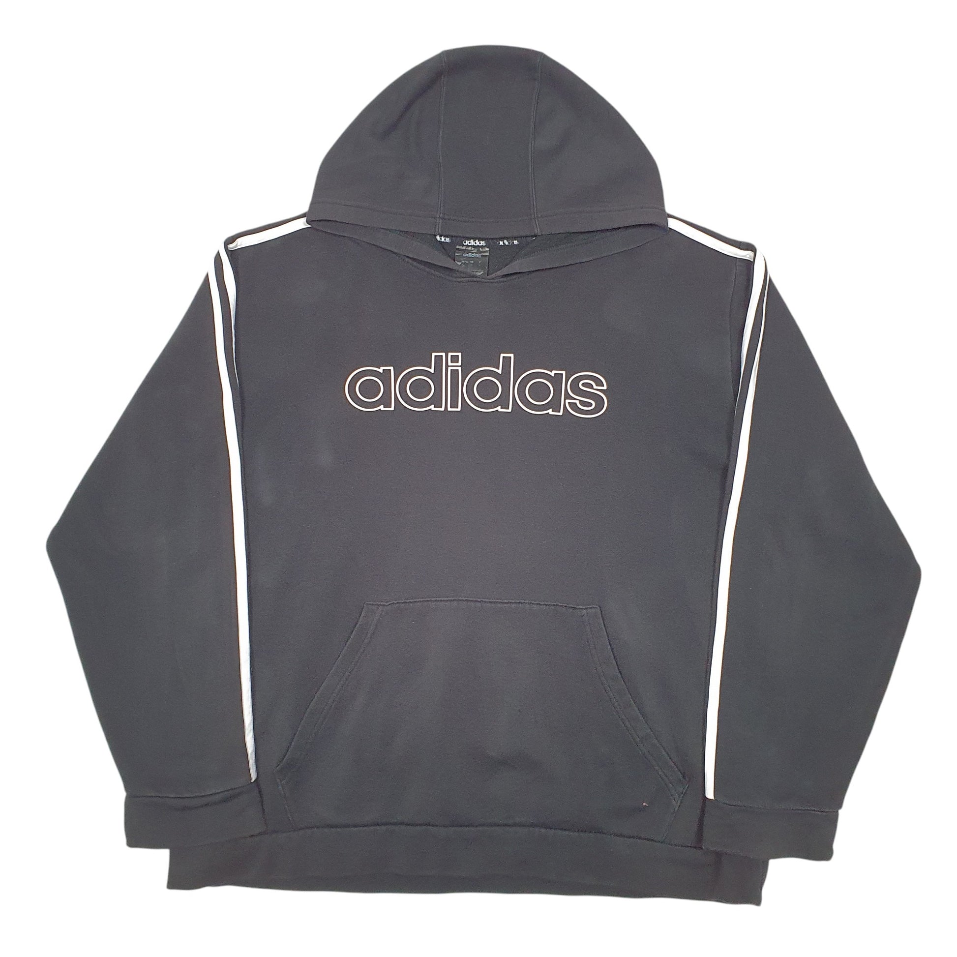 Mens Black Adidas Spellout Hoodie Jumper