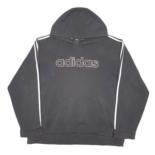 Mens Black Adidas Spellout Hoodie Jumper