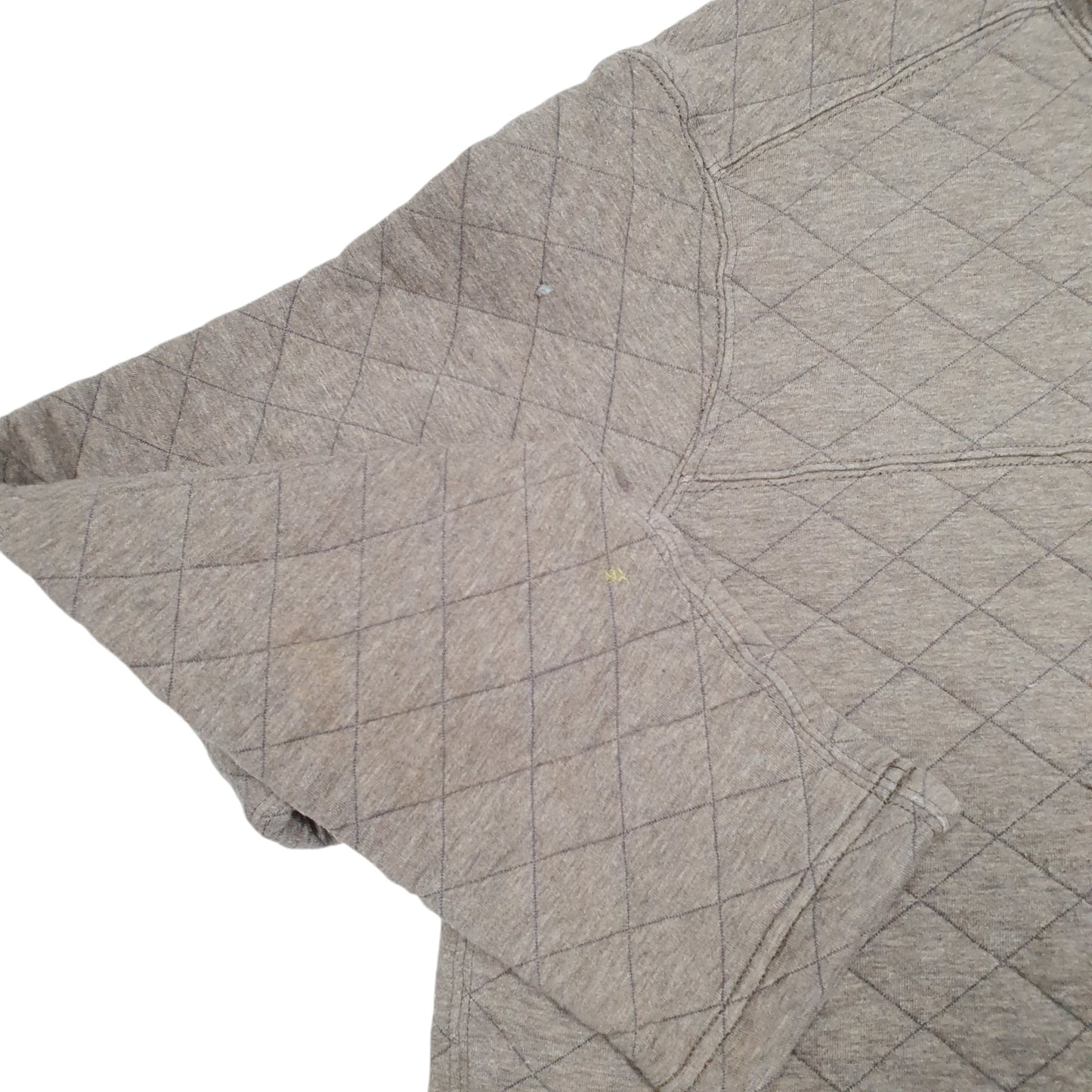 Mens Beige Eddie Bauer Quilted Sweat Quarter Zip Jumper