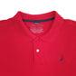 Mens Red Nautica  Long Sleeve Polo Shirt