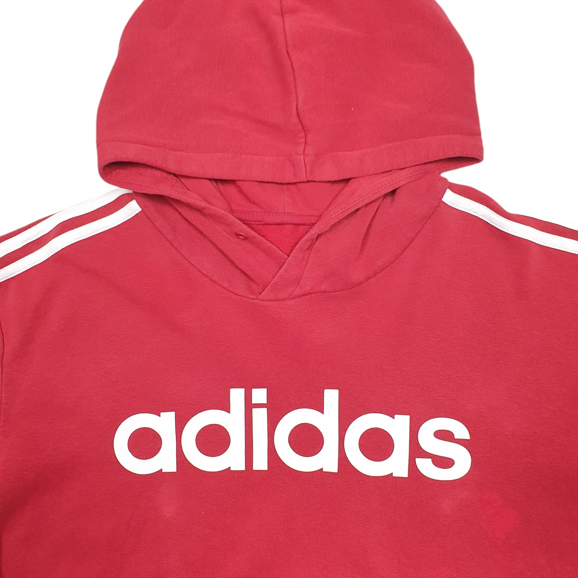 Mens Red Adidas Spellout Hoodie Jumper