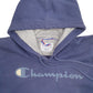 Mens Blue Champion Spellout Hoodie Jumper