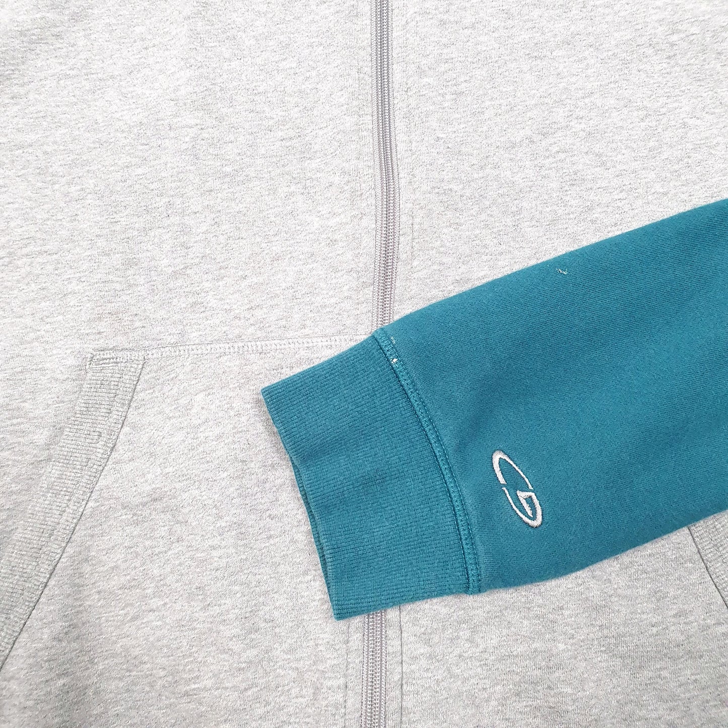 Mens Grey Champion Hoodie C9 Full Zip Jumper