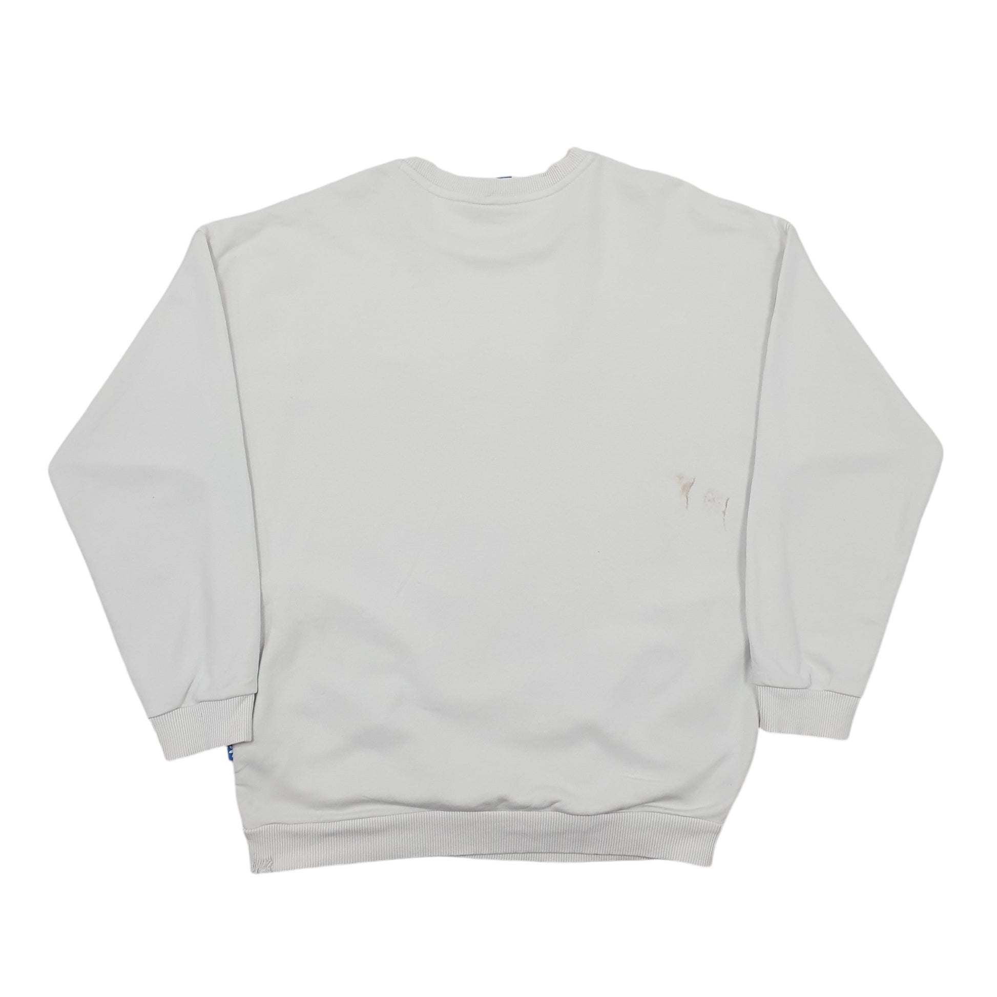 Mens White Adidas  Crewneck Jumper