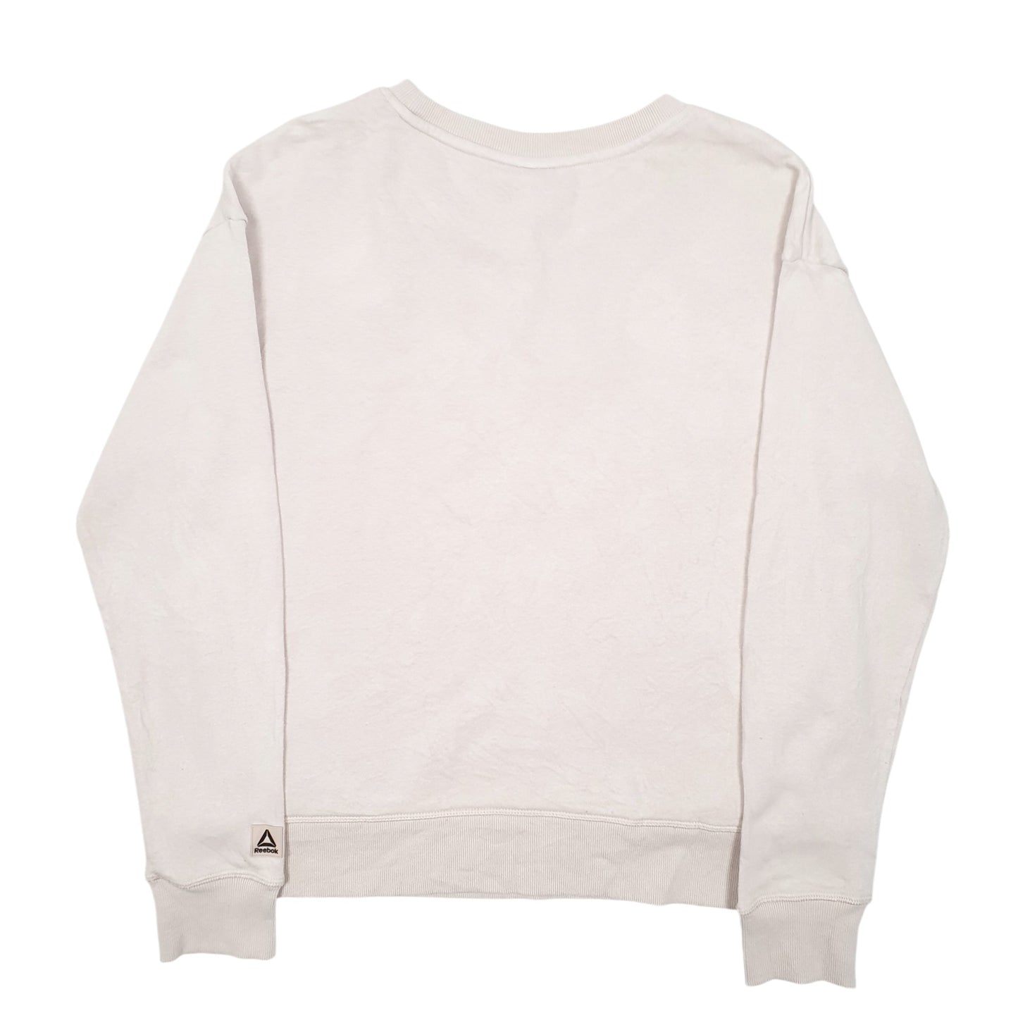 Womens Beige Reebok Spellout Workout Crewneck Jumper