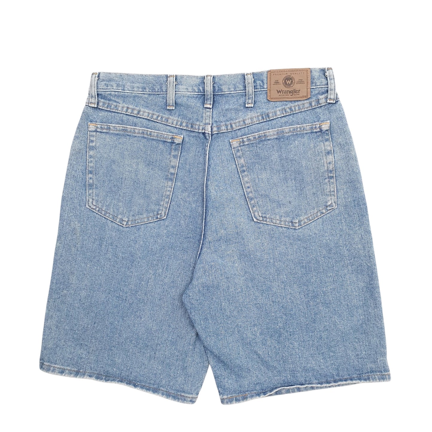 Mens Blue Wrangler Distressed Denim Shorts