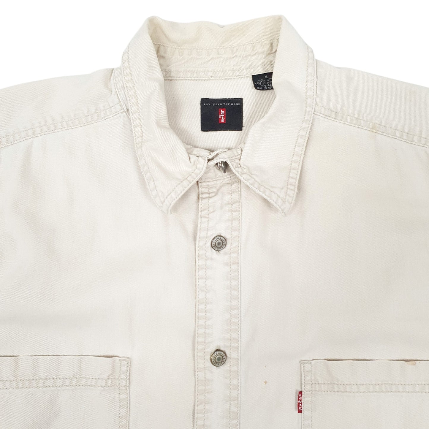 Mens Cream Levis  Long Sleeve Shirt