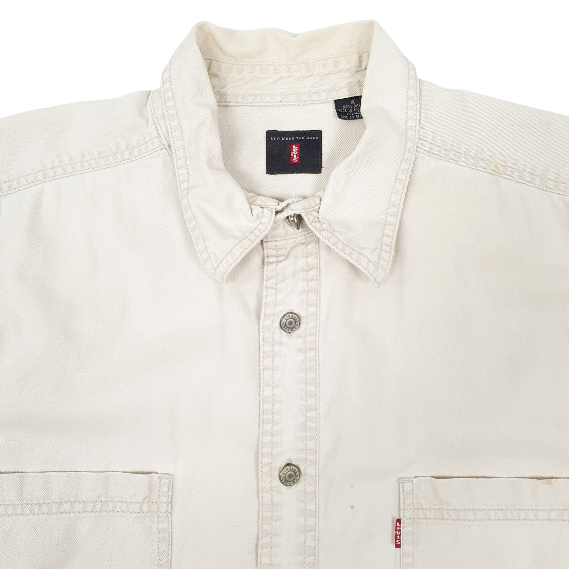 Mens Cream Levis  Long Sleeve Shirt