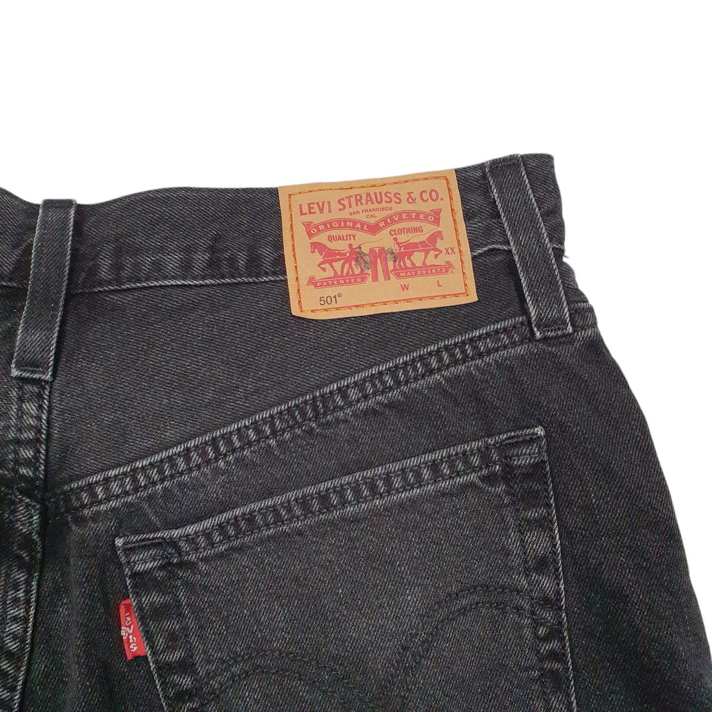Womens Black Levis 501 Denim Jorts Hot Pants Denim Shorts