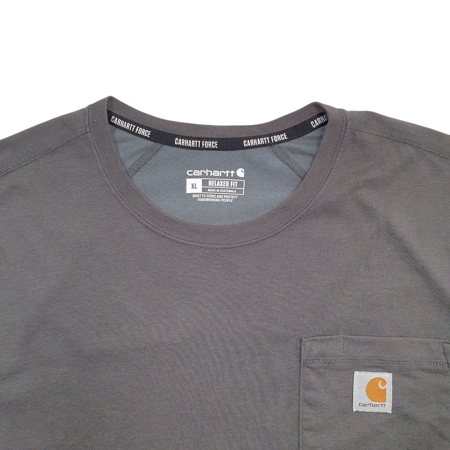 Mens Grey Carhartt Force Short Sleeve T Shirt