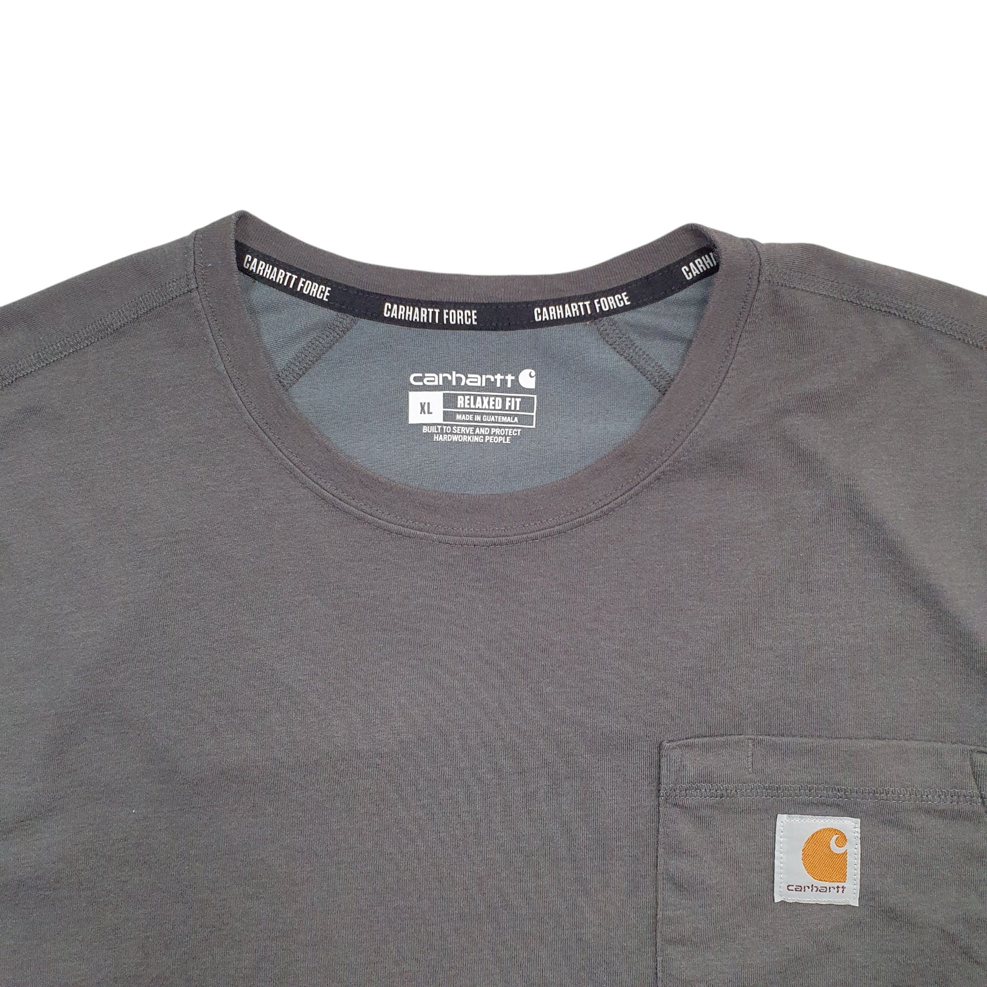 Mens Grey Carhartt Force Short Sleeve T Shirt